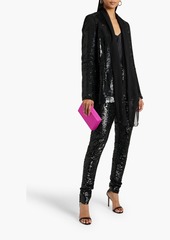 Oscar de la Renta - Sequined chiffon skinny pants - Black - US 0