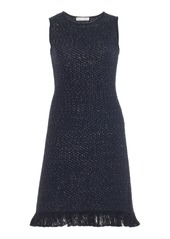 Oscar de la Renta - Sequined Cotton-Blend Mini Dress - Navy - XS - Moda Operandi