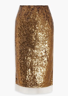 Oscar de la Renta - Sequined tulle skirt - Metallic - US 4