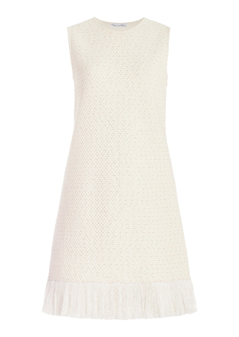 Oscar de la Renta - Sequined Tweed Mini Dress - Ivory - XS - Moda Operandi