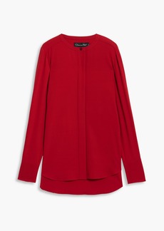 Oscar de la Renta - Silk-blend crepe de chine blouse - Red - US 2