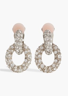 Oscar de la Renta - Silver-tone crystal clip earrings - Metallic - OneSize