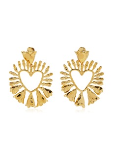 Oscar de la Renta - Small Wisteria Bud Heart Gold-Tone Brass Earrings - Gold - OS - Moda Operandi - Gifts For Her