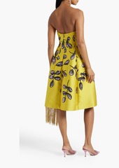 Oscar de la Renta - Strapless metallic brocade dress - Yellow - US 8