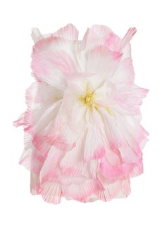 Oscar de la Renta - Strapless Pleated Organza Petal Mini Dress - Pink - US 2 - Moda Operandi