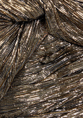 Oscar de la Renta - Strapless ruched silk-blend lamé mini dress - Metallic - US 6
