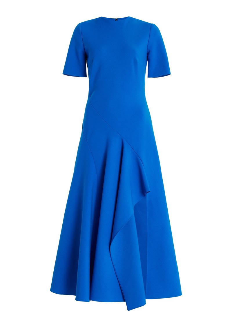 Oscar de la Renta - Stretch-Wool Midi Dress - Blue - US 10 - Moda Operandi