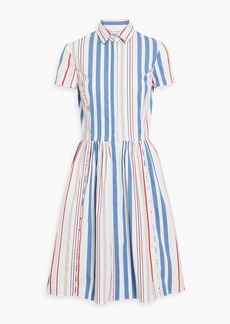 Oscar de la Renta - Striped cotton-blend poplin shirt dress - Blue - US 12