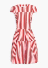 Oscar de la Renta - Striped cotton dress - Red - US 10