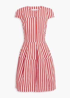 Oscar de la Renta - Striped cotton dress - Red - US 8