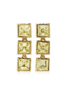 Oscar de la Renta - Tennis Pewter And Crystal Earrings - Yellow - OS - Moda Operandi - Gifts For Her