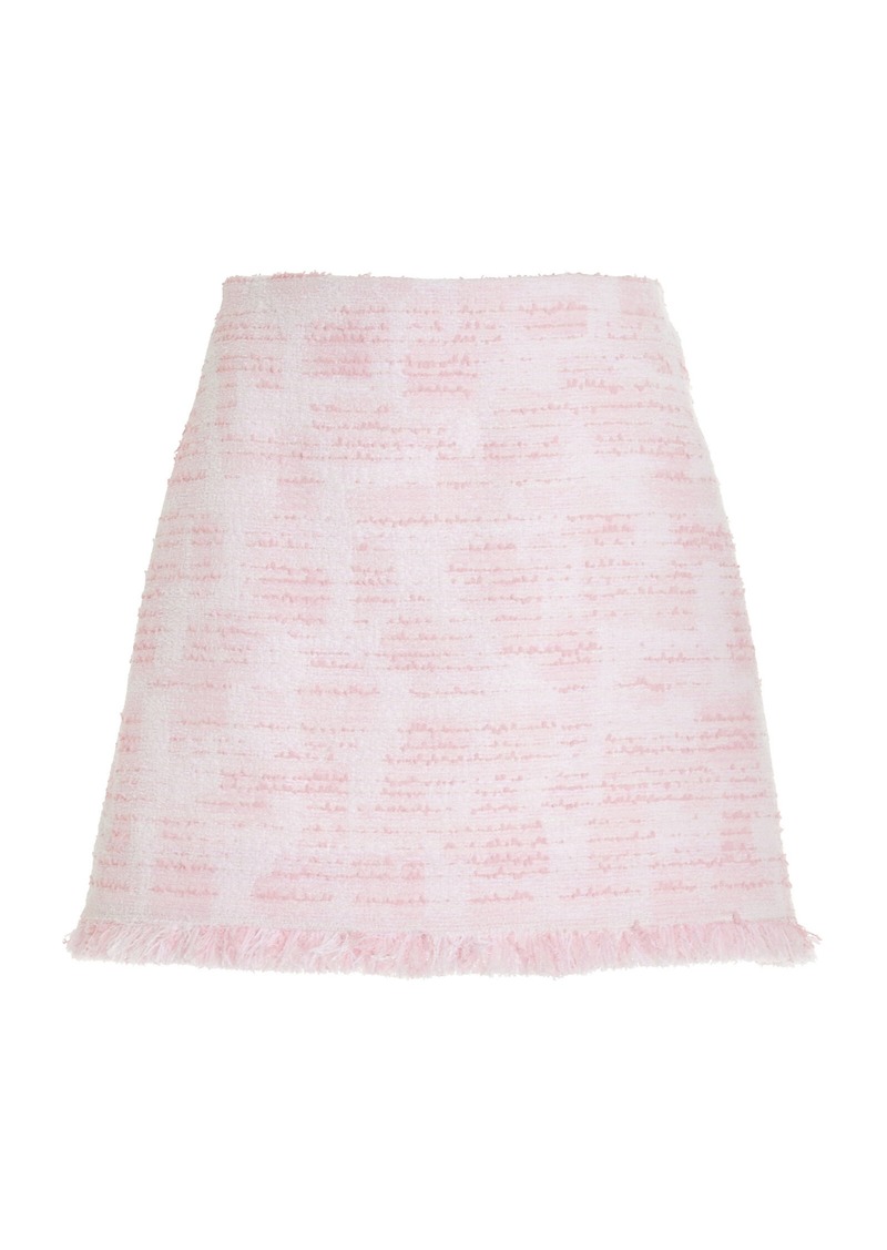 Oscar de la Renta - Textured Tweed Mini Skirt - Light Pink - US 2 - Moda Operandi