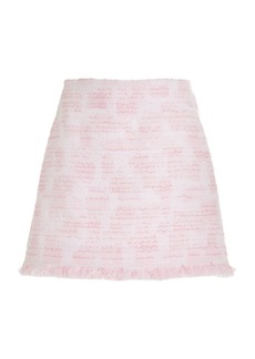 Oscar de la Renta - Textured Tweed Mini Skirt - Light Pink - US 0 - Moda Operandi