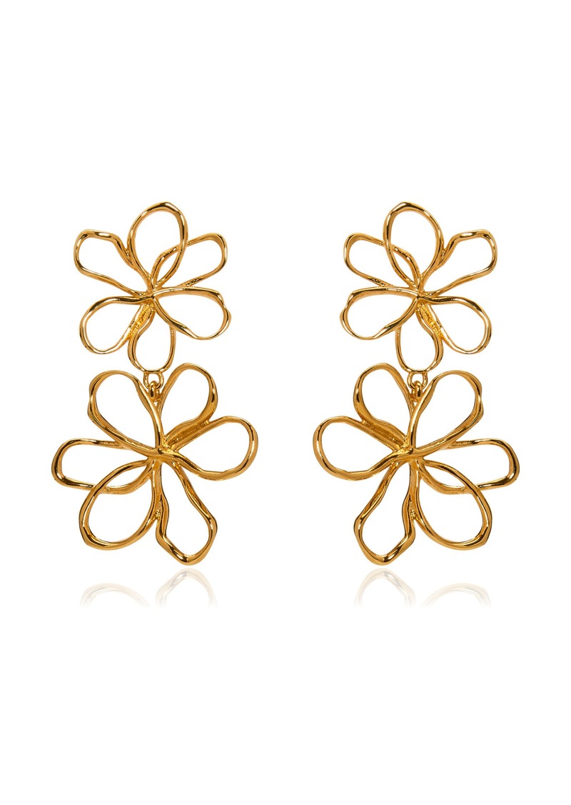 Oscar de la Renta - Threaded Flowers Gold-Tone Drop Earrings - Gold - OS - Moda Operandi - Gifts For Her