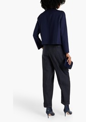 Oscar de la Renta - Tie-detailed wool and cashmere-blend felt jacket - Blue - US 10