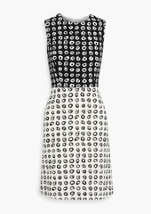 Oscar de la Renta - Two-tone printed cotton-blend tweed mini dress - Black - US 4