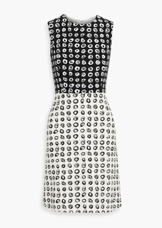 Oscar de la Renta - Two-tone printed cotton-blend tweed mini dress - Black - US 2