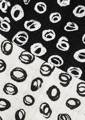 Oscar de la Renta - Two-tone printed cotton-blend tweed mini dress - Black - US 4
