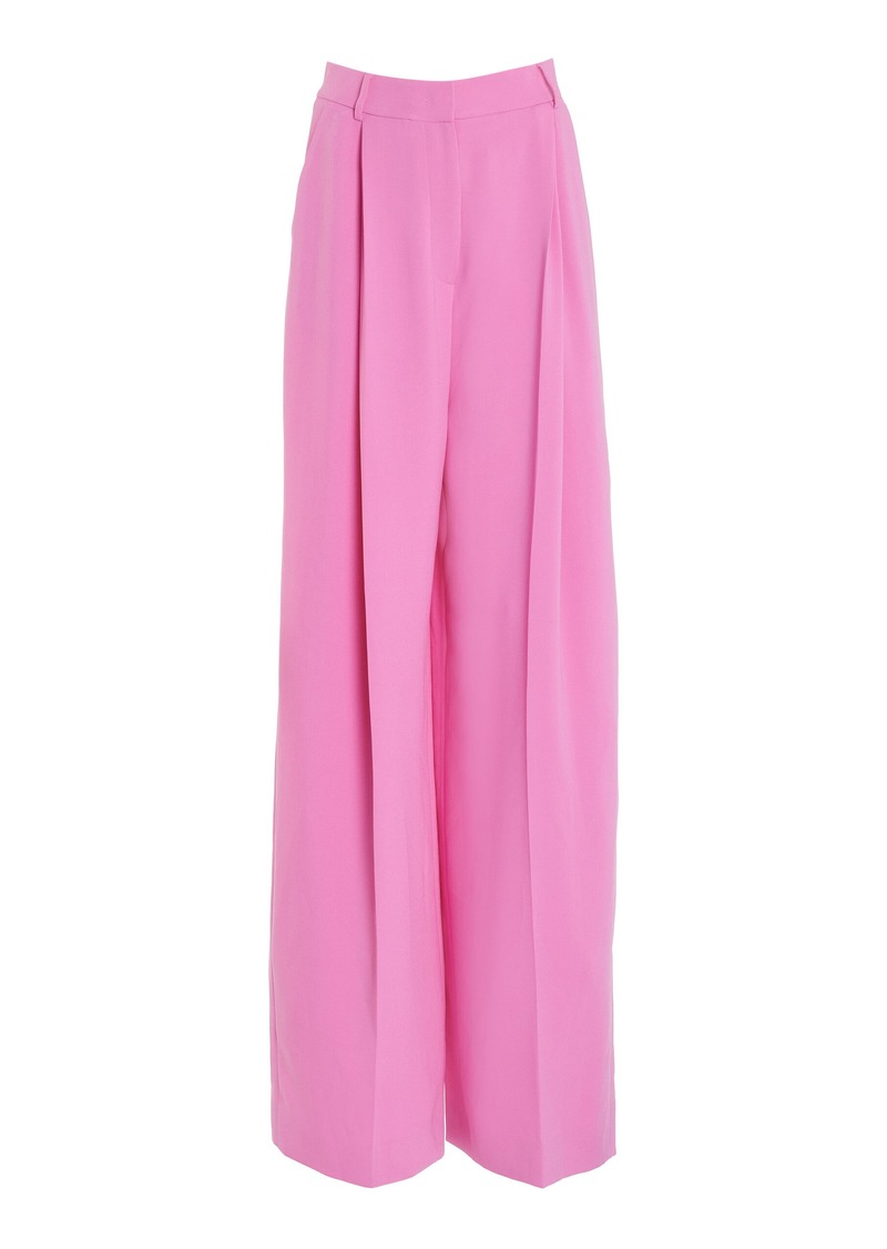 Oscar de la Renta - Wide Leg Silk Georgette Pants - Pink - US 8 - Moda Operandi