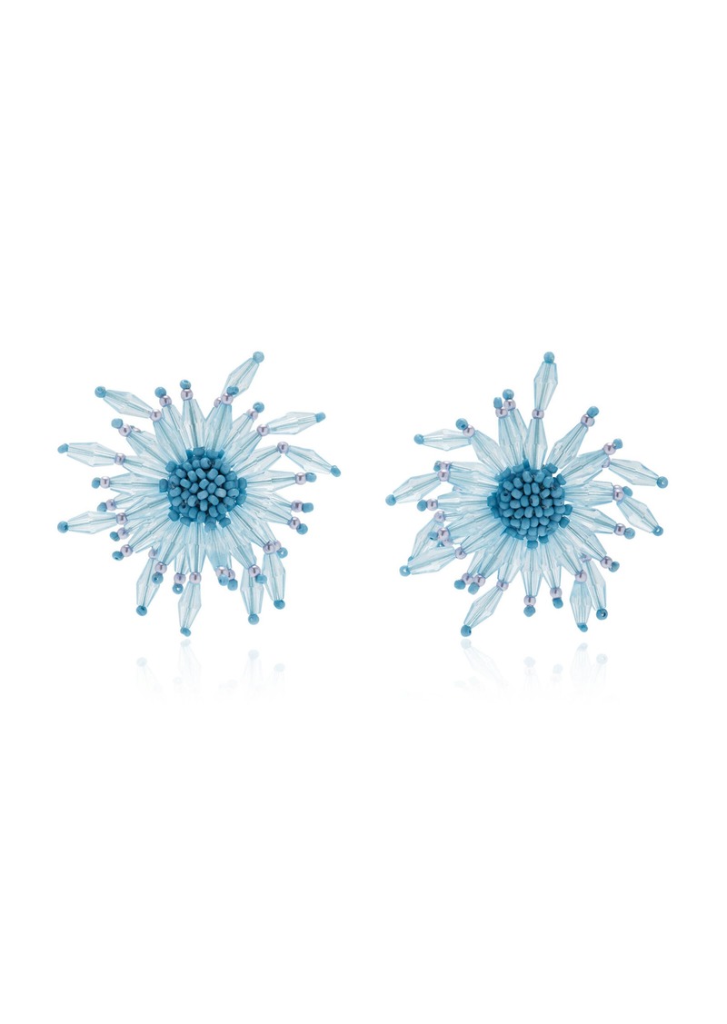 Oscar de la Renta - Wild Flower Beaded Plexy Earrings - Blue - OS - Moda Operandi - Gifts For Her