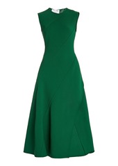Oscar de la Renta - Women's Bias-Cut Wool-Blend Midi Dress - Green - Moda Operandi