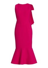 Oscar de la Renta - Women's Cross-Back Wool-Blend Midi-Dress - Pink - Moda Operandi