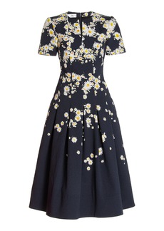 Oscar de la Renta - Women's Floral Cotton-Blend Midi Dress - Multi - Moda Operandi