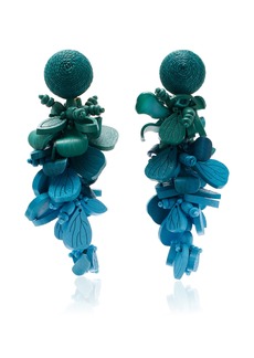 Oscar de la Renta - Wooden Flower Earrings - Blue - OS - Moda Operandi - Gifts For Her