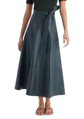 Oscar de la Renta Belted A Line Midi Skirt