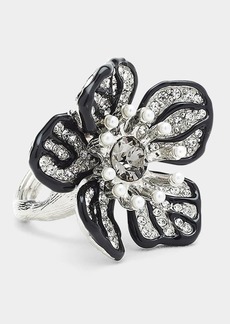 Oscar de la Renta Broken Flower Ring with Crystals
