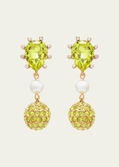 Oscar de la Renta Cactus Crystal with Pearly Bead and Ball Earrings