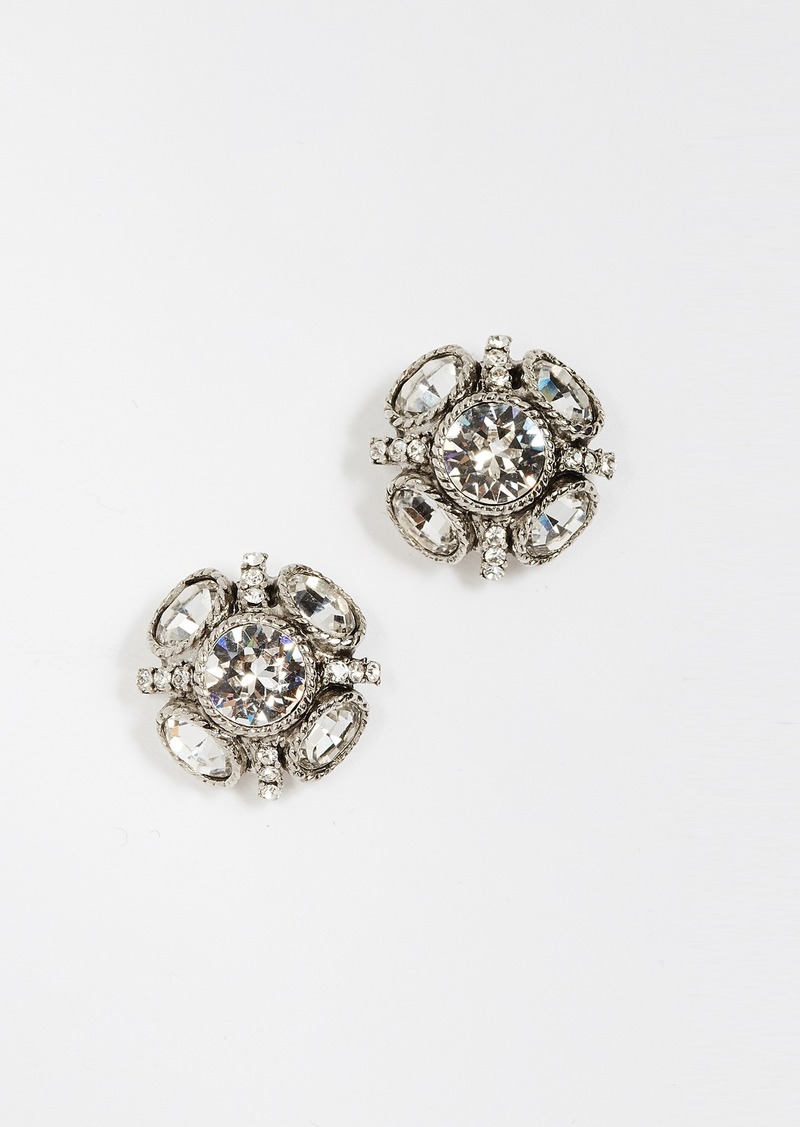 Oscar de la Renta Classic Button Earrings