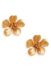 Oscar de la Renta Classic Flower Button Earrings in Gold at Nordstrom