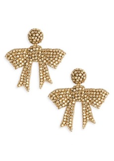 Oscar de la Renta Crystal Bow Drop Earrings