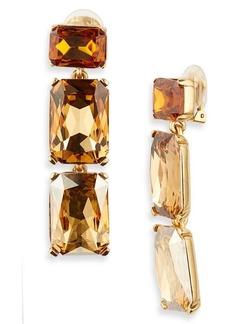 Oscar de la Renta Crystal Clip-On Linear Drop Earrings