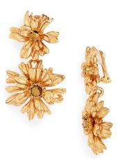 Oscar de la Renta Crystal Flower Drop Earrings in Gold at Nordstrom