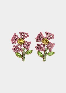 Oscar de la Renta Crystal Flower Earrings