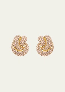 Oscar de la Renta Crystal Knot Clip-On Earrings