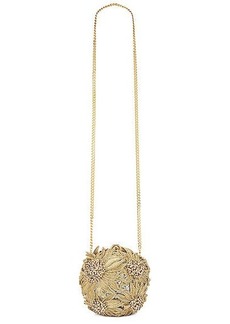 Oscar de la Renta Crystal Sunflower Embroidery Billiard Bag
