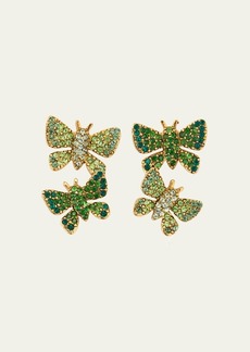 Oscar de la Renta Double Crystal Butterfly Earrings