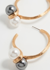 Oscar de la Renta Double Swarovski Pearl Earrings