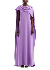 Oscar de la Renta Draped Georgette Gown