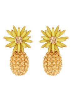 Oscar de la Renta Flower Cactus Drop Earrings