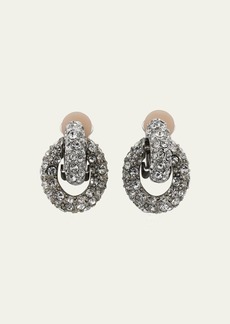 Oscar de la Renta Fortuna Crystal Hoop Drop Earrings