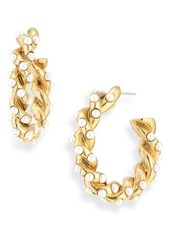 Oscar de la Renta Imitation Pearl Rope Hoop Earrings at Nordstrom