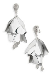 Oscar de la Renta Large Impatiens Flower Clip Earrings in White at Nordstrom