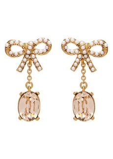 Oscar de la Renta Lil' Bobbi Crystal & Imitation Pearl Drop Earrings