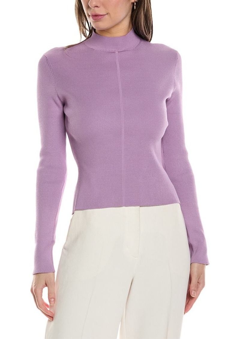 Oscar de la Renta Mock Neck Silk-Blend Sweater