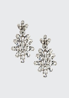 Oscar de la Renta Navette Crystal Drop Clip Earrings