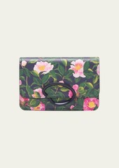 Oscar de la Renta O Pochette Camellia-Print Crossbody Bag